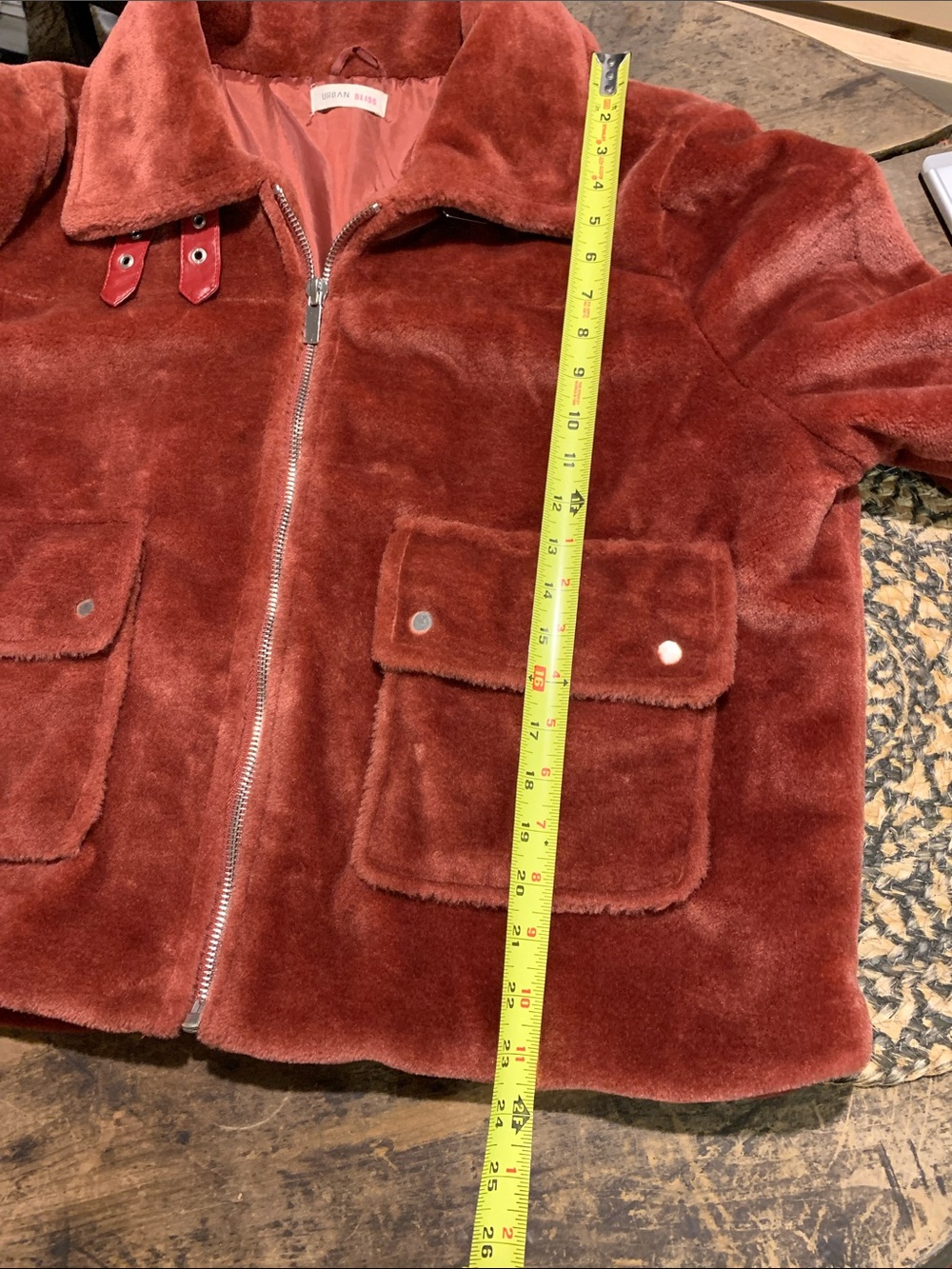 ASOS Curve Reddish Brown Plush Bomber Jacket - Picture 3 of 14